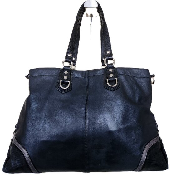 Euc Coach Ashely Black Siaffiano Leather Handbag Purse - Picture 3 of 14